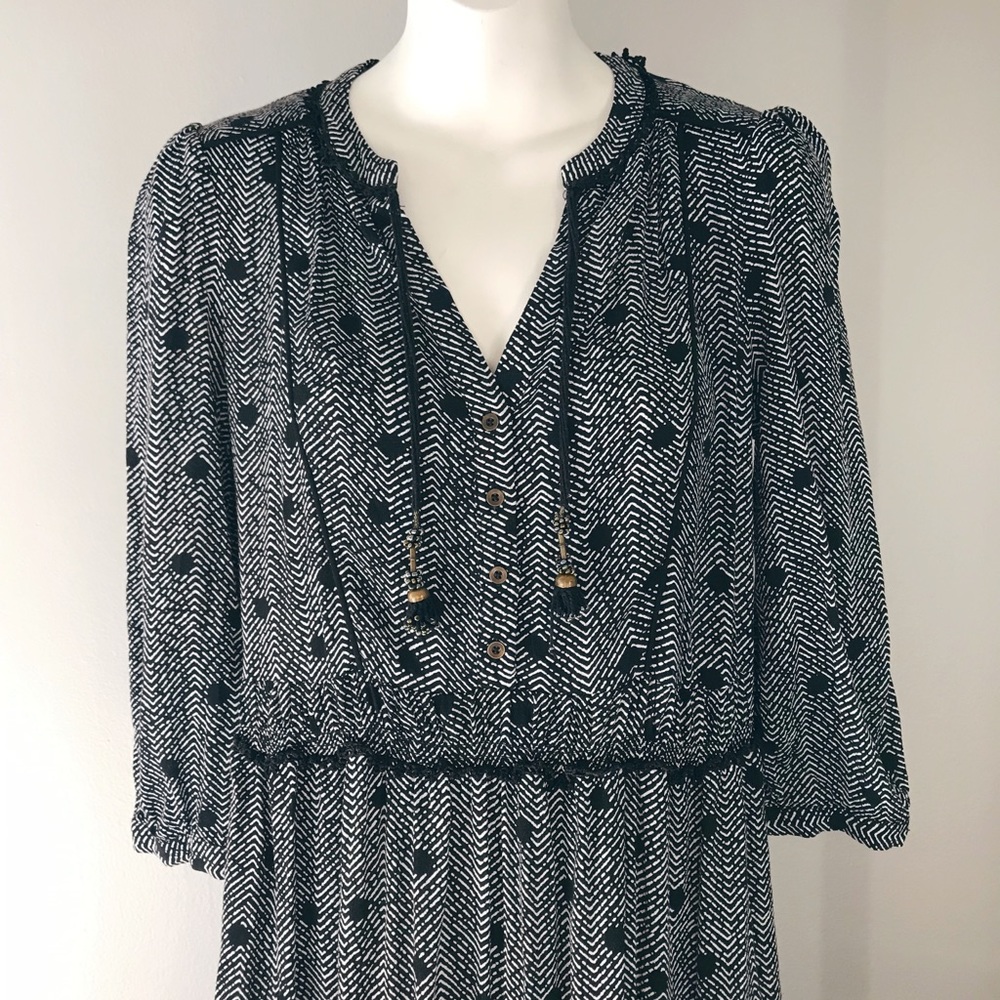 Anthropology Maeve polka dot chevron dress